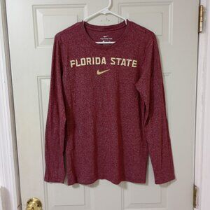 Nike Shirt Men Medium Burgundy Outdoors Dri Fit Florida State Athletic Swoosh